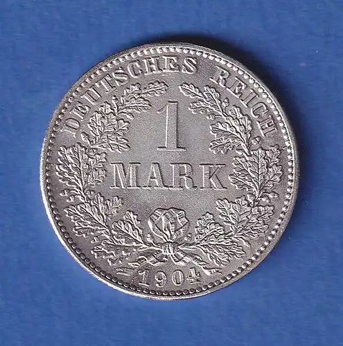 Deutsches Kaiserreich Silber-Kursmünze 1 Mark 1904 G stg