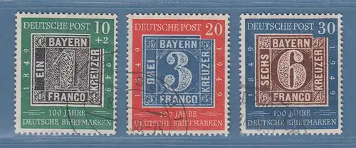 Bund 1949 Bayern-Briefmarken Mi.-Nr. 113-115 sauber gestempelt 