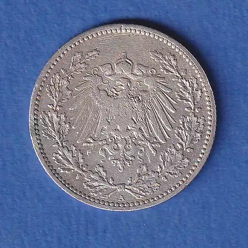 Deutsches Kaiserreich Silber-Kursmünze 50 Pfennig 1896 A (Eichenlaubkranz) ss