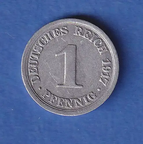 Deutsches Kaiserreich Kursmünze (Ersatzmünze) 1 Pfennig 1917 G vz