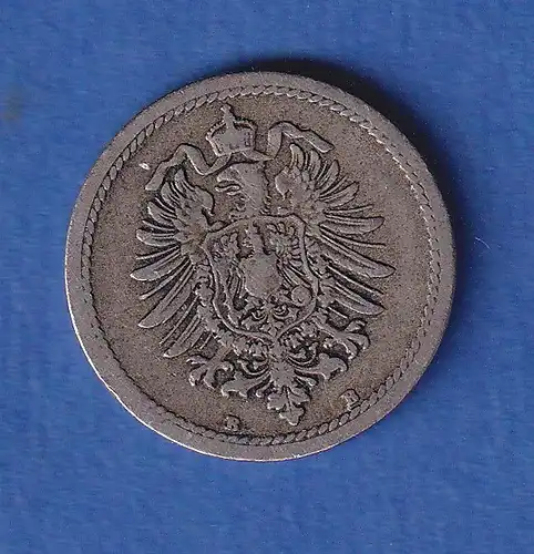 Deutsches Reich Kursmünze 5 Pfennig 1875 B ss