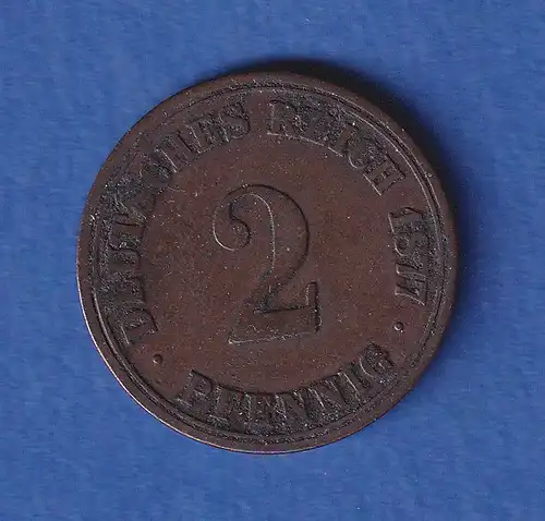 Deutsches Reich Kursmünze 2 Pfennig 1877 A ss