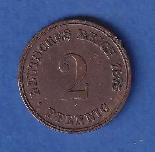 Deutsches Reich Kursmünze 2 Pfennig 1875 J vz