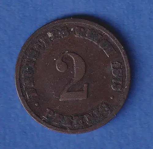 Deutsches Reich Kursmünze 2 Pfennig 1875 C ss