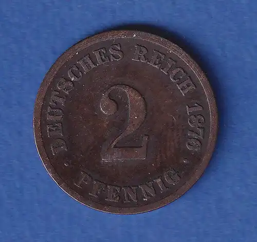 Deutsches Reich Kursmünze 2 Pfennig 1876 C ss