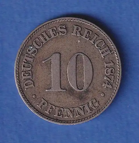 Deutsches Kaiserreich Kursmünze 10 Pfennig 1874 C vz