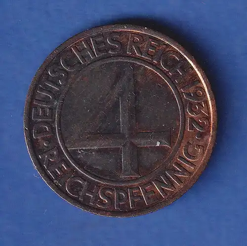 Deutsches Reich Kursmünze - 4 Reichspfennig 1932 F ss-vz