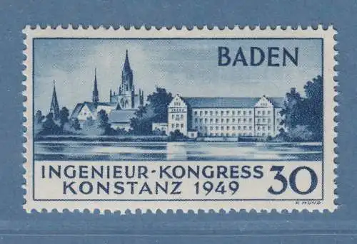 Französische Zone Konstanz II Mi.-Nr. 46 II  einwandfrei ** , Attest Schlegel