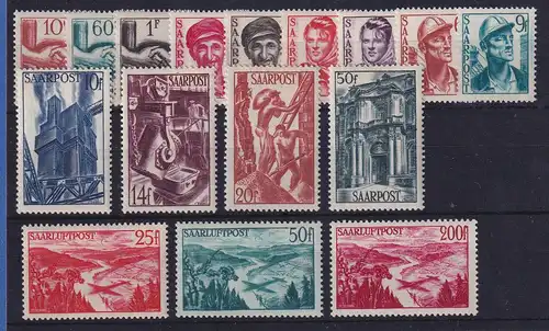 Saarland 1948 Freimarken Satz "Saar III" Mi.-Nr. 239-254 postfrisch **