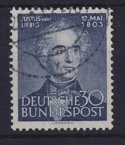 Bundesrepublik 1953 Justus von Liebig Mi.-Nr. 166 gestempelt