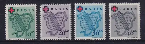 Französische Zone Baden 1949 Deutsches Rotes Kreuz Mi.-Nr.42-45 A **