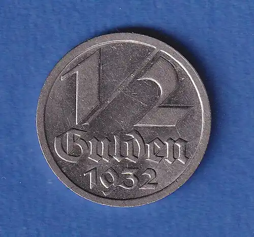 Danzig Kursmünze 1/2 Gulden 1932 vz-stg