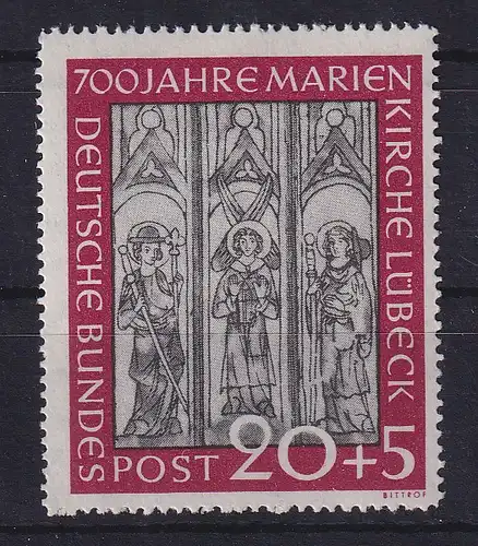 Bundesrepublik 1951 Marienkirche Lübeck Mi.-Nr. 140 postfrisch **