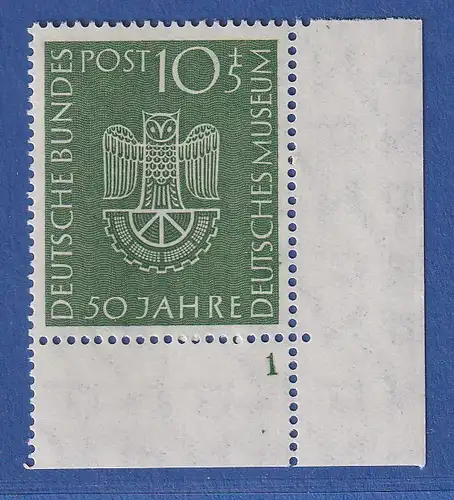 Bundesrepublik 1953 Deutsches Museum Mi.-Nr. 163 Eckrandstück UR Formnummer 1 **