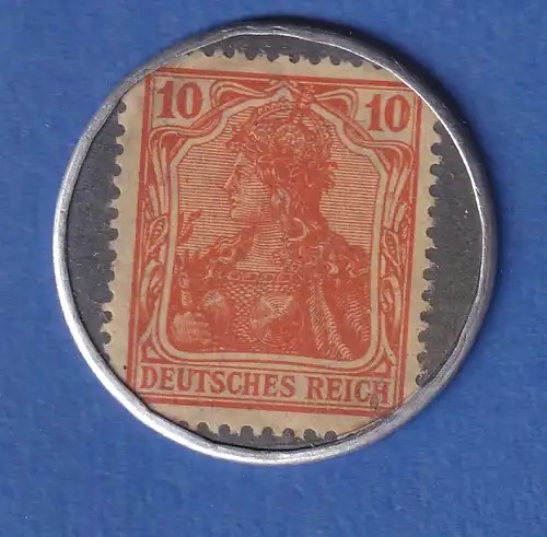 Deutsches Reich Briefmarkenkapselgeld 10 Pfennig LEBONA BERLIN Creme