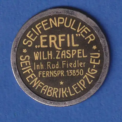 Deutsches Reich Briefmarkenkapselgeld 10 Pfennig  ERFIL LEIPZIG Seifenpulver