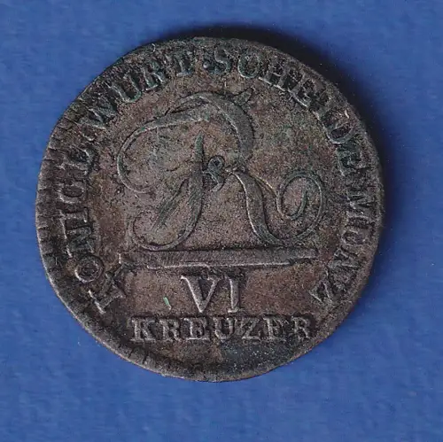Württemberg Silber-Umlaufmünze 6 Kreuzer König Friedrich I. 1807