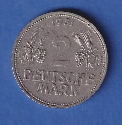 Bundesrepublik Kursmünze - 2 DM 1951 D
