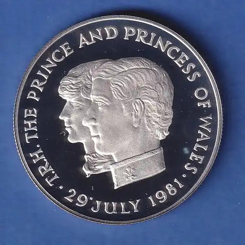 Mauritius 1981 Hochzeit von Prinz Charles und Lady Diana 10 Rupees Ag925