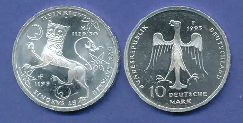 Bundesrepublik 10DM Silber-Gedenkmünze 1995, Heinrich der Löwe