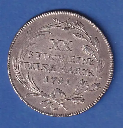 Frankfurt Silbermünze 1/2 Taler 1791