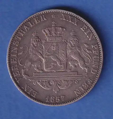 Hessen-Darmstadt Silbermünze 1 Vereinstaler Großherzog Ludwig III. 1857 