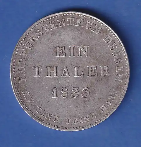 Hessen-Kassel Silbermünze 1 Taler 1833 