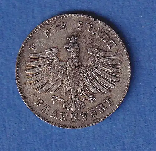 Frankfurt Silbermünze 3 Kreuzer 1843