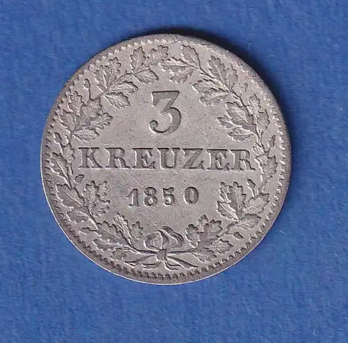Frankfurt Silbermünze 3 Kreuzer 1850 vz