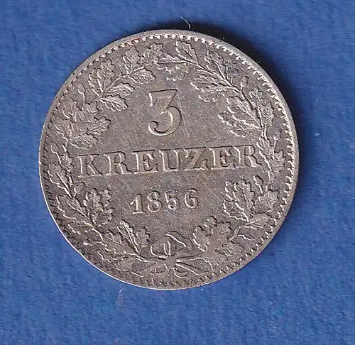 Frankfurt Silbermünze 3 Kreuzer 1856 