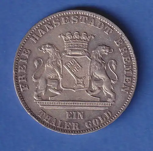 Bremen Silbermünze 1 Taler 2. Deutsches Bundesschießen 1865 vz