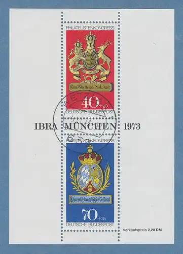 Bund 1973 Blockausgabe IBRA München Mi.-Nr. Block 9 schön gestempelt WETZLAR