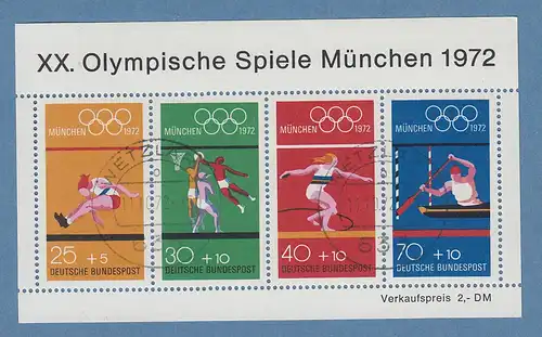 Bund 1972 Blockausgabe Olympia München Mi.-Nr. Block 8 schön gestempelt WETZLAR