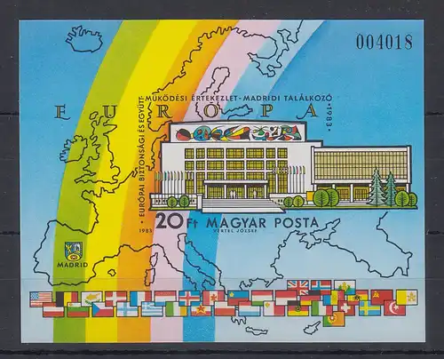 Ungarn 1983 Sicherheits-Konferenz KSZE Mi-Nr. Block 168 B ** # 4018