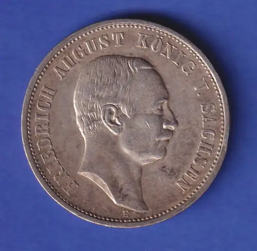 Sachsen Silbermünze 3 Mark König Friedrich August 1911 E 