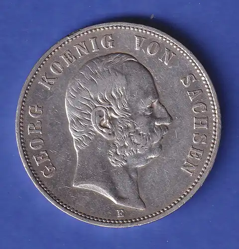 Sachsen Silbermünze 5 Mark König Georg 1903 E  