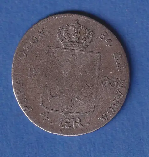 Preußen Silbermünze 4 Groschen König Friedrich Wilhelm III. 1803