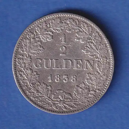 Baden  Silbermünze 1/2 Gulden Großherzog Leopold 1838 