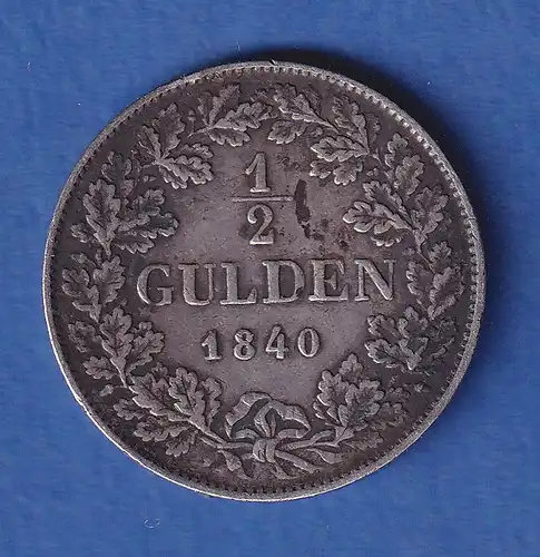 Baden  Silbermünze 1/2 Gulden Großherzog Leopold 1840
