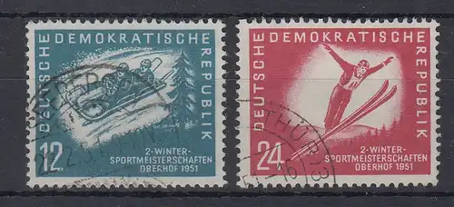DDR 1951 Wintersportjeisterschaften Mi.-Nr. 280-81 Satz kpl. gestempelt. 