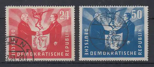 DDR 1951 Dt.-polnische Freundschaft  Mi.-Nr. 284-85 philatel. O Berlin N4 / W8