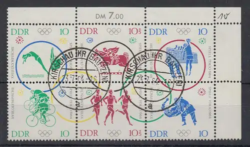 DDR 1964 Olympische Spiele Tokio Mi.-Nr. 1039-44 6er-Block O KIRSCHAU BAUTZEN