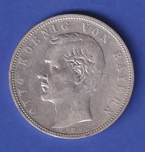 Bayern Silbermünze König Otto 5 Mark 1903 D ss-vz