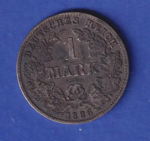 Deutsches Kaiserreich Silber-Kursmünze 1 Mark 1886 J ss 