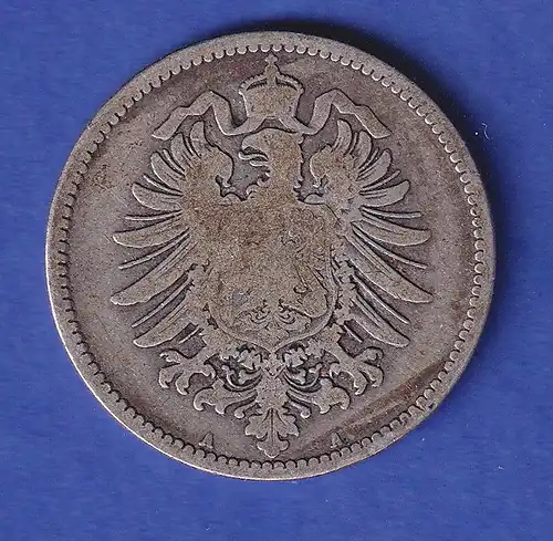 Deutsches Kaiserreich Silber-Kursmünze 1 Mark 1878 A s