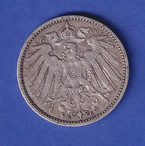 Deutsches Kaiserreich Silber-Kursmünze 1 Mark 1901 G ss 