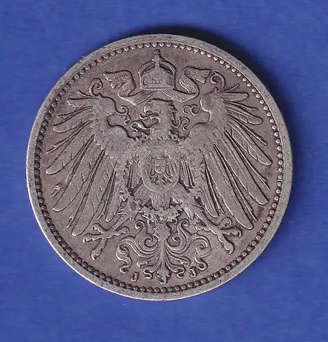 Deutsches Kaiserreich Silber-Kursmünze 1 Mark 1906 J ss