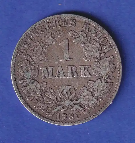 Deutsches Kaiserreich Silber-Kursmünze 1 Mark 1885 J ss 