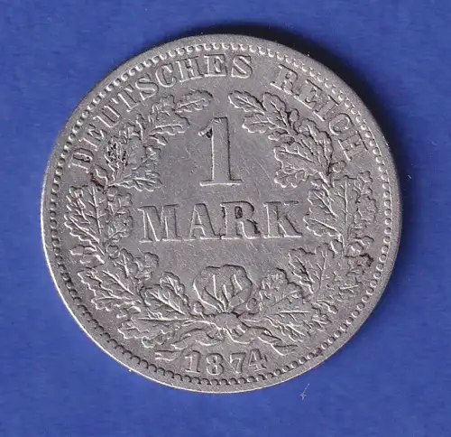 Deutsches Kaiserreich Silber-Kursmünze 1 Mark 1874 F ss 