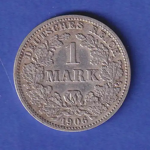 Deutsches Kaiserreich Silber-Kursmünze 1 Mark 1906 J ss